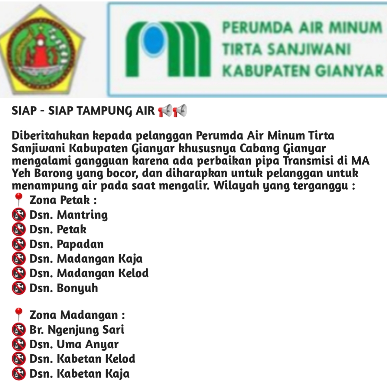 Info berita,Layanan PDAM,Kegiatan PDAM,gangguan layanan pdam,Berita PDAM,PERUMDA AMTS,PERUMDA AMTS Kabupaten Gianyar