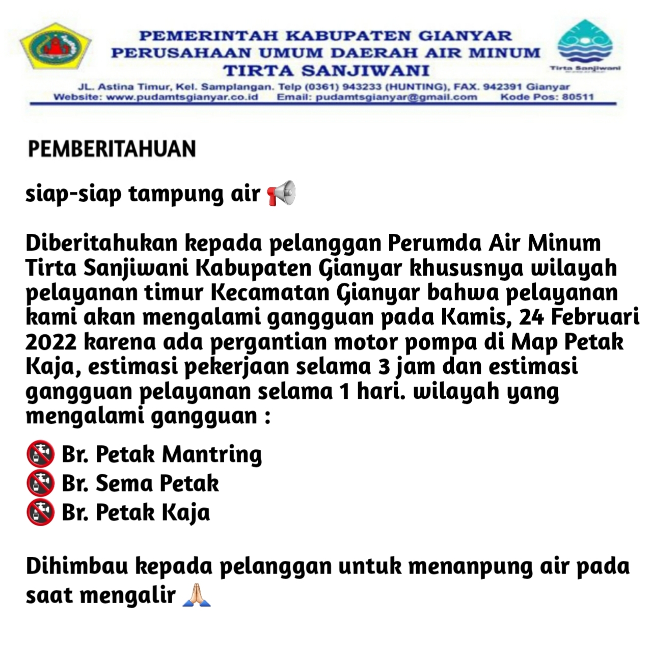 Info berita,Layanan PDAM,Kegiatan PDAM,gangguan layanan pdam,Berita PDAM,PERUMDA AMTS,PERUMDA AMTS Kabupaten Gianyar
